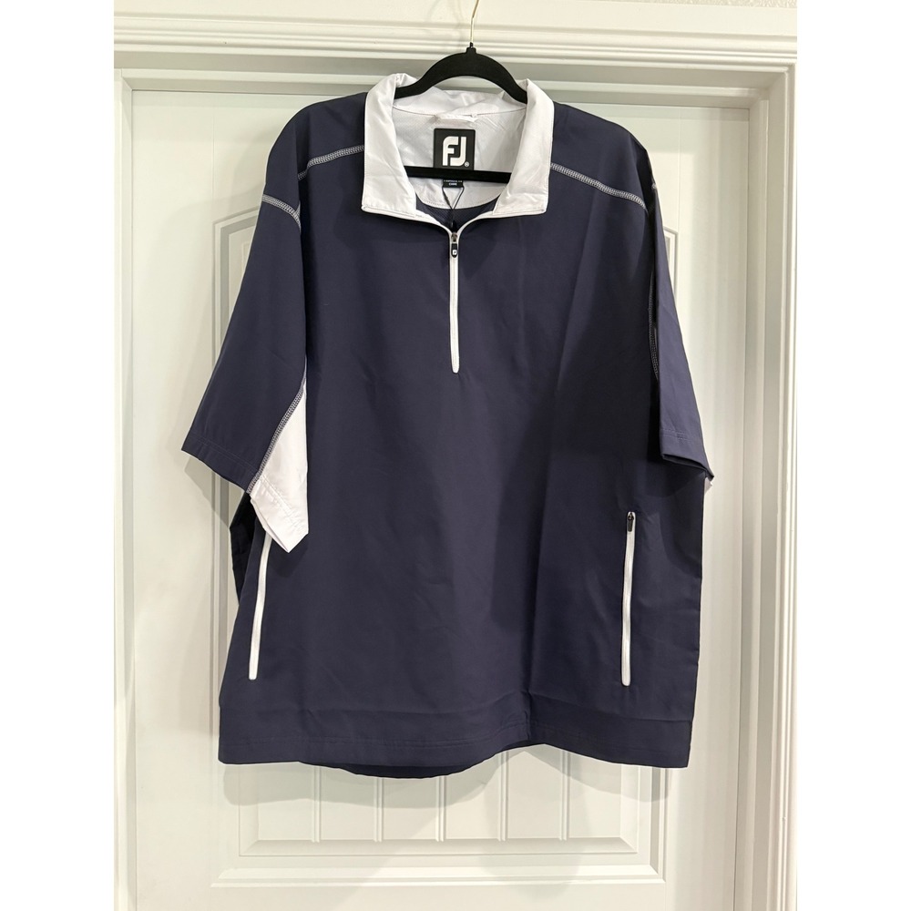 FootJoy Sport SS Windshirt Navy White Golf Pullover 2XL 32667 New